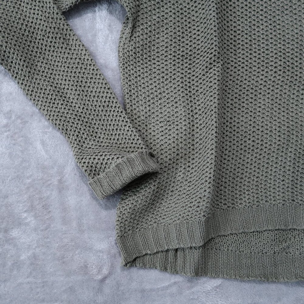 Dip Shirt Womens M Green Sweater Knit Crew Neck Pullover Sweatshirt Cotton - Picture 3 of 14